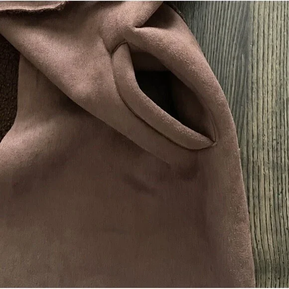 Kut from the Kloth Emelie Hooded Faux Suede Wrap Coat Women’s Sz M - Picture 6 of 12